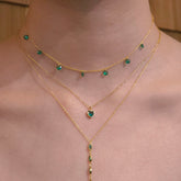 Dainty Emerald Heart Bezel Necklace